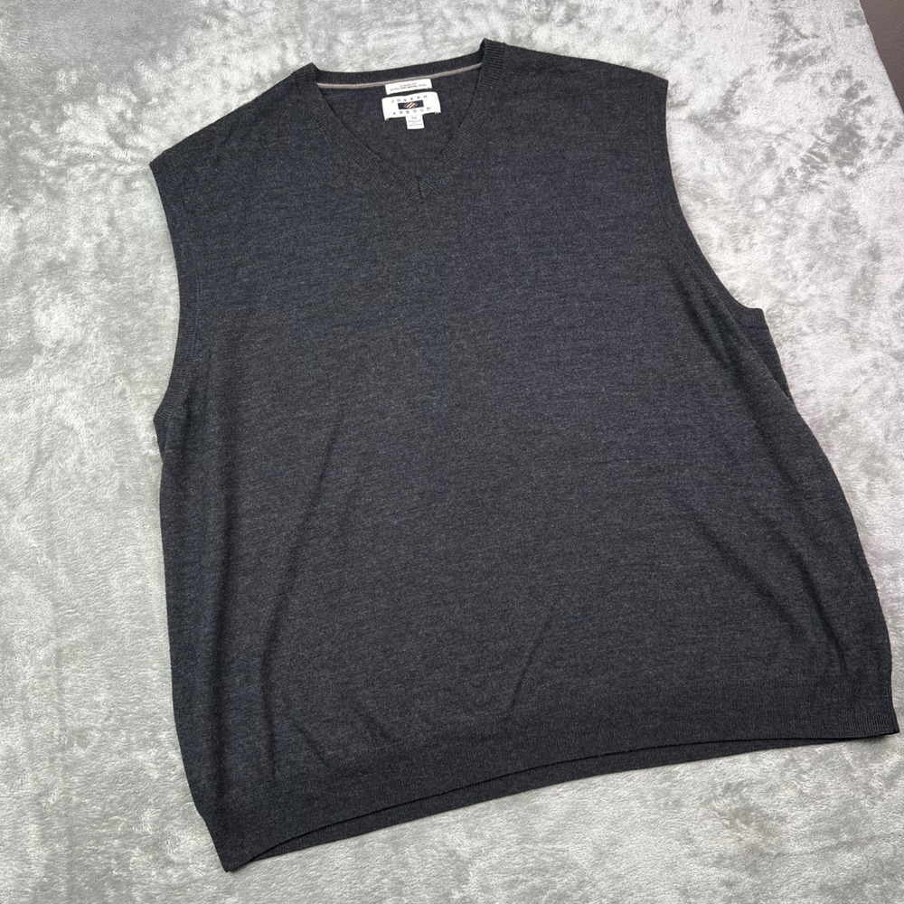Joseph Abboud V-Neck Extra Fine Merino Wool Sweater Vest Mens 3XL Charcoal Gray